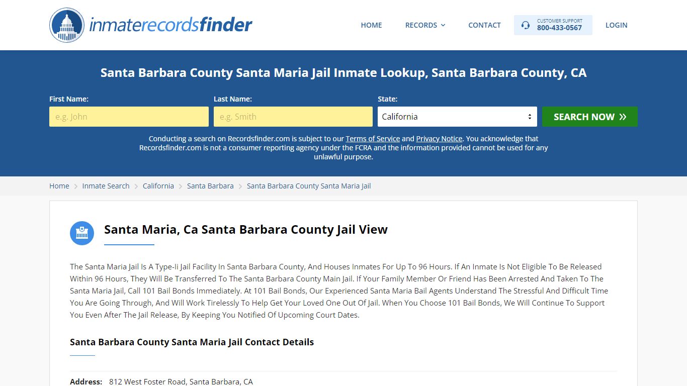 Santa Barbara County Santa Maria Jail Roster & Inmate Search, Santa ...